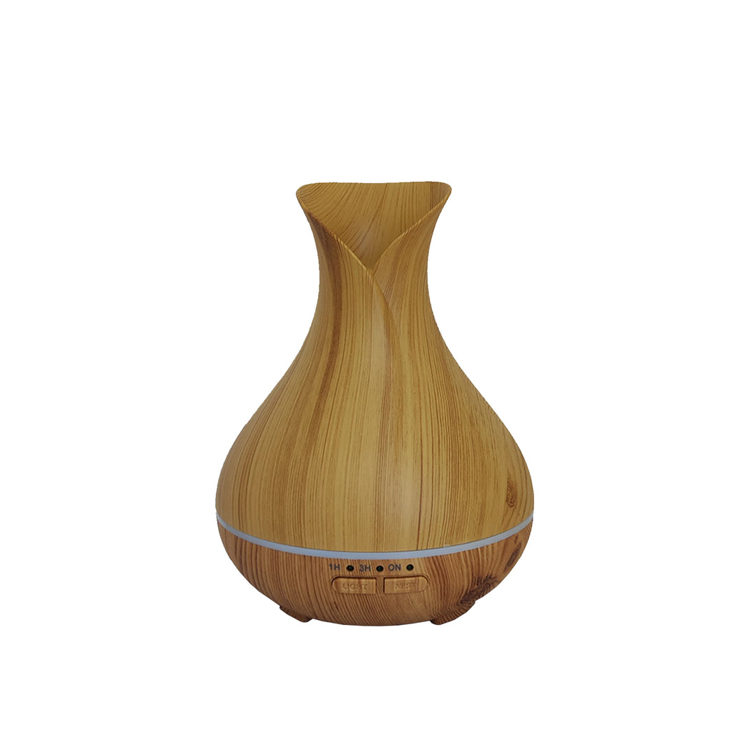 Humidificador Mini Jarrón Cerrado Madera Clara 150ml